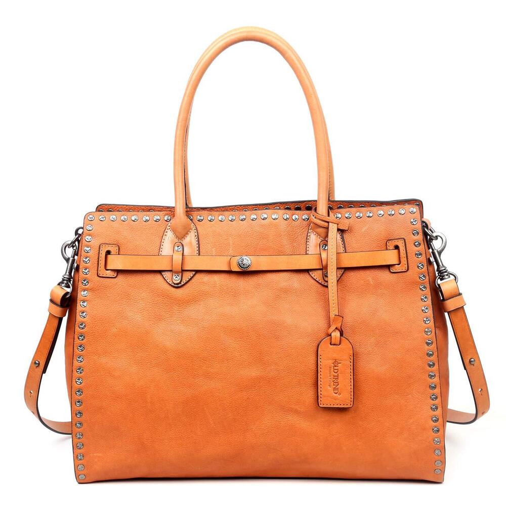 1817 Westland Satchel Bag | Retro Vintage, Western Style | Leather, Cotton